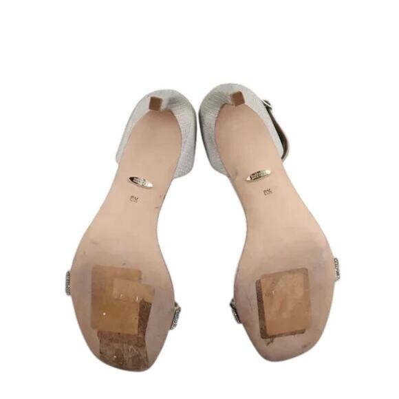 Badgley Mischka Shoes Womens 8.5 Sandal Pumps Ankle Strap Formal Rhinestone Grey - Picture 12 of 16